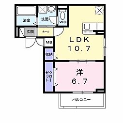 千石東町アパート 3階1LDKの間取り