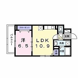 千石東町アパート 3階1LDKの間取り