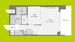 プレジオ城東 1LDKの間取図画像