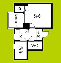 コアロード2000 1Kの間取図画像