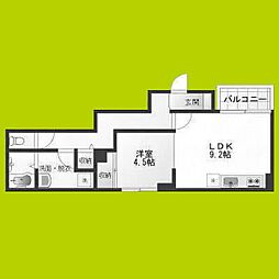 高槻市高西町アパート 1LDKの間取図画像