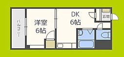 雅叙園ハイツ 1DKの間取図画像