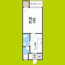庭井ハイツ 1Kの間取図画像