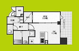 la Waison NAMBA west 1DKの間取図画像