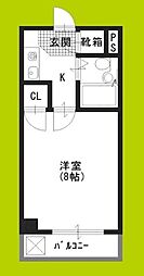 クリスタ天王寺 1Kの間取図画像
