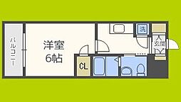 エスリード難波レジデンス 1Kの間取図画像