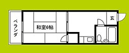 柳ハイツ 1DKの間取図画像