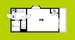 ハイツ五條 1Kの間取図画像