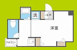 メビウスコノハナレジデンス ワンルームの間取図画像