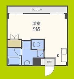 レガーレ長居公園 ワンルームの間取図画像