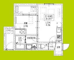D porta casa grande 1LDKの間取図画像