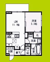 クラシスト深江北 1LDKの間取図画像