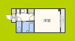 グランヴィ天王寺 1Kの間取図画像
