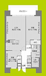 プレジオ北浜 1SLDKの間取図画像