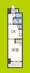 ノルデンハイム東三国B棟 1DKの間取図画像