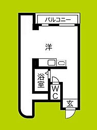 サンレスポワール ワンルームの間取図画像