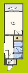 東洋プラザ泉尾 1Kの間取図画像