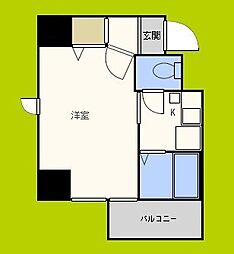 プレサンス難波ウエスト 1Kの間取図画像