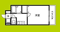 クリアコート・Uパート5 1Kの間取図画像
