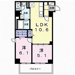 大阪市西区九条3丁目マンション 2LDKの間取図画像