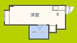 昭和グランドハイツ西三国 ワンルームの間取図画像