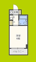 HR下新庄 ワンルームの間取図画像