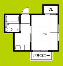 ハイツCABIN 1DKの間取図画像