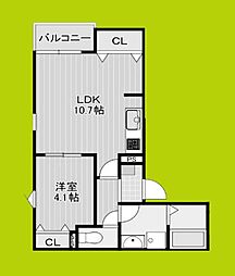 (仮称)La-Crea豊中立花町 1LDKの間取図画像