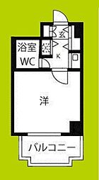 ハイツオークラ靱公園 1Kの間取図画像