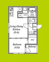 ハーモニーテラスTOWA 1LDKの間取図画像