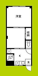 新今里マンション 2Kの間取図画像