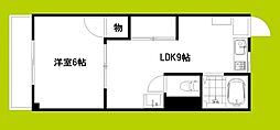 ヴィラナリー東中浜 1LDKの間取図画像