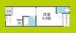 庭井ハイツ 1DKの間取図画像