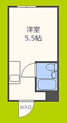 堀江グリーンハイツ ワンルームの間取図画像