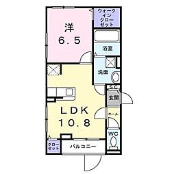 Le・Cadre 1LDKの間取図画像