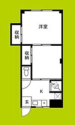 新今里マンション 2DKの間取図画像