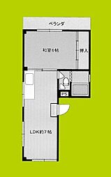 畑中ビル 1DKの間取図画像