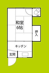 河野文化 1Kの間取図画像