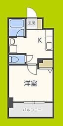 willDo難波w1 1Kの間取図画像