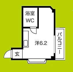 JPアパートメント東住吉3 ワンルームの間取図画像