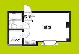 グレイス野里 1Kの間取図画像