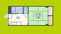 コーポ都 1Kの間取図画像