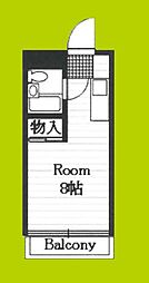 メイゾンサンライフ ワンルームの間取図画像