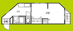 赤羽ハイツ 1Kの間取図画像