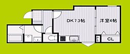 摂津市香露園アパート 1DKの間取図画像