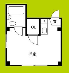 ビッグバーンズ関目 ワンルームの間取図画像