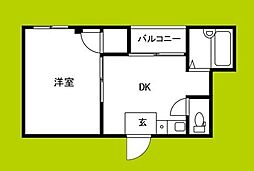 Lハイツ 1DKの間取図画像