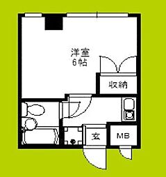 小松ビル 1Kの間取図画像