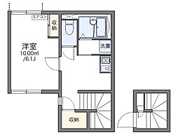 レオネクストオレンジ 1Kの間取図画像