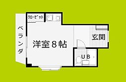 ラ・ルピナス ワンルームの間取図画像